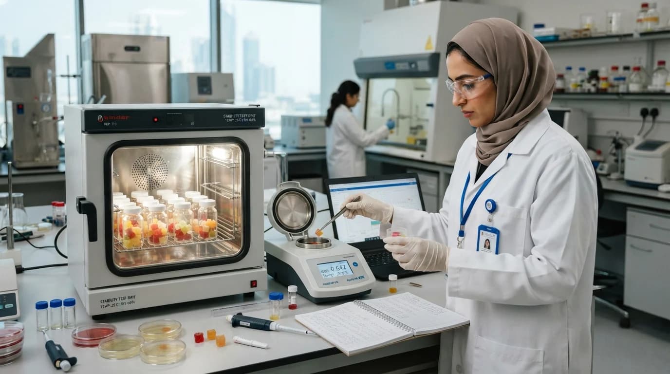 Formulation science for low aw halal gummies export to GCC markets
