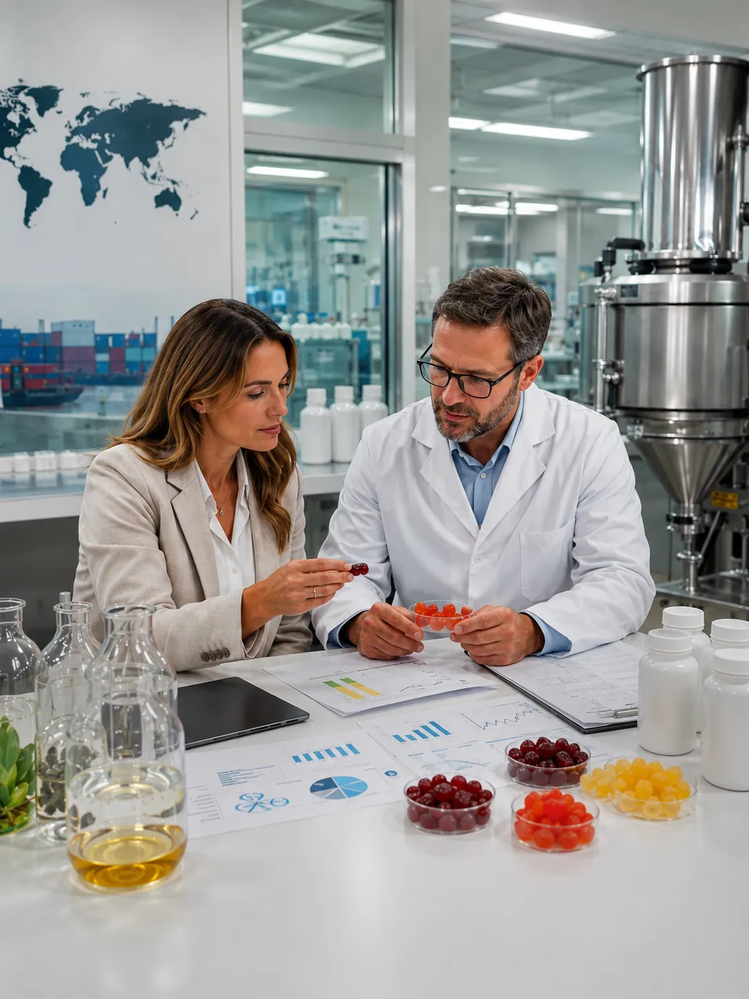 Professional illustration for Premium Vegan Gummy Contract Manufacturing for UK Brands - Probiota Innovations
