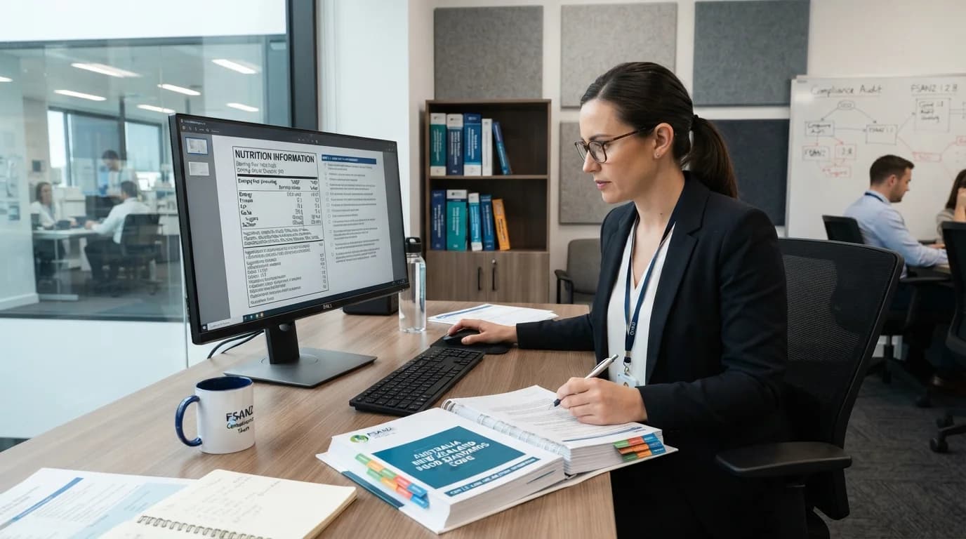 Regulatory expert reviewing FSANZ standards and food labeling compliance for sugar free probiotic gummies