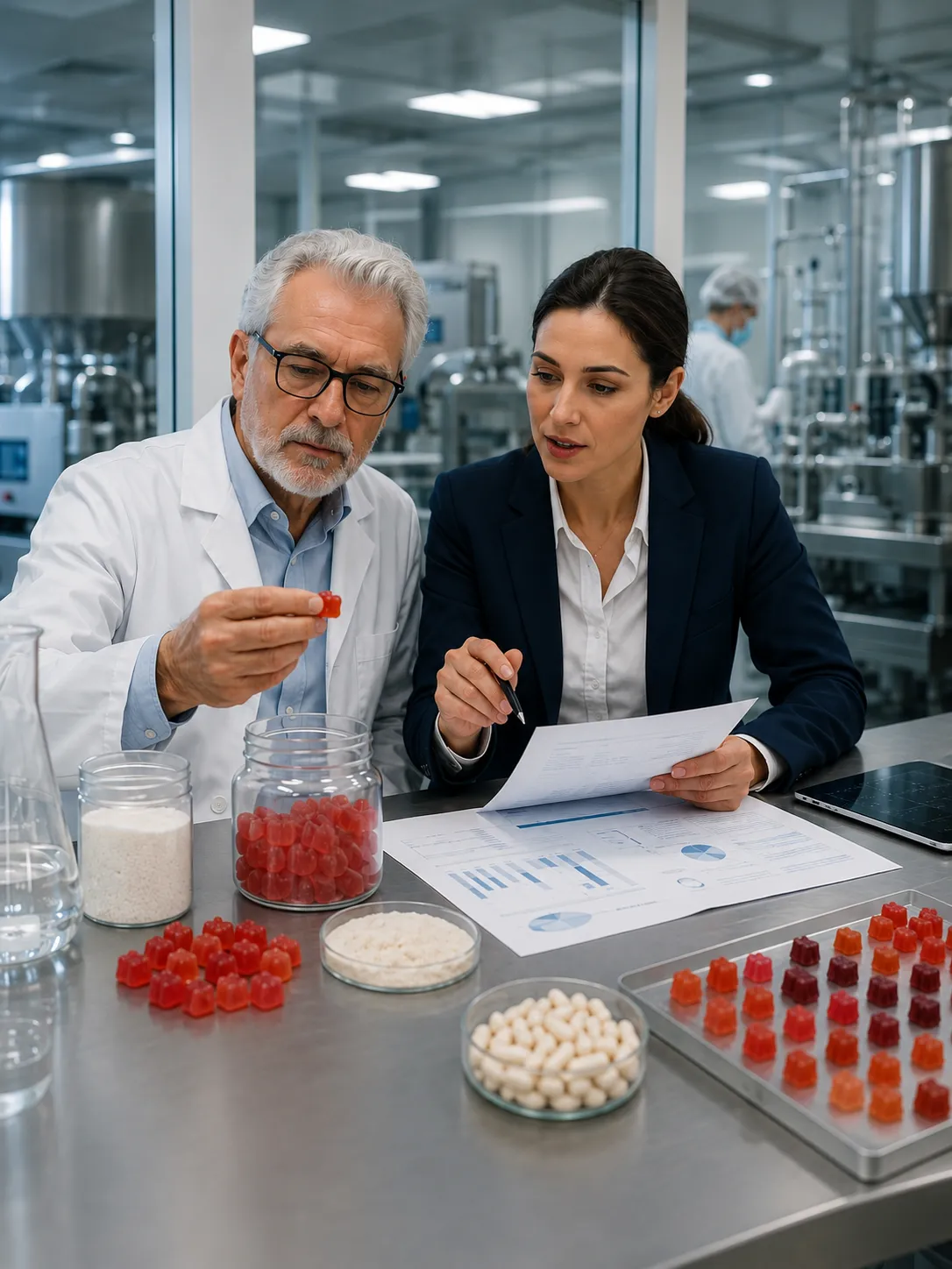 Technical illustration for Collagen and Probiotic Gummy Synergy: Formulation Challenges Solved - Probiota Innovations