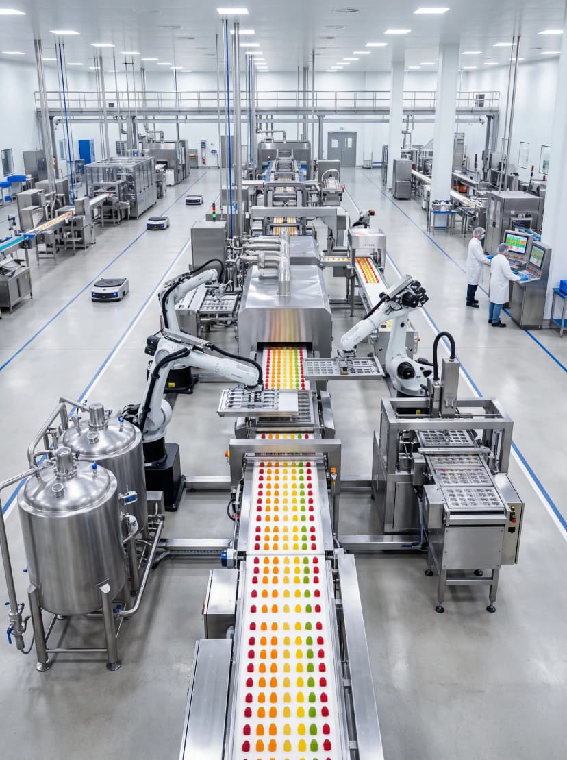 Gummy production economics scaling