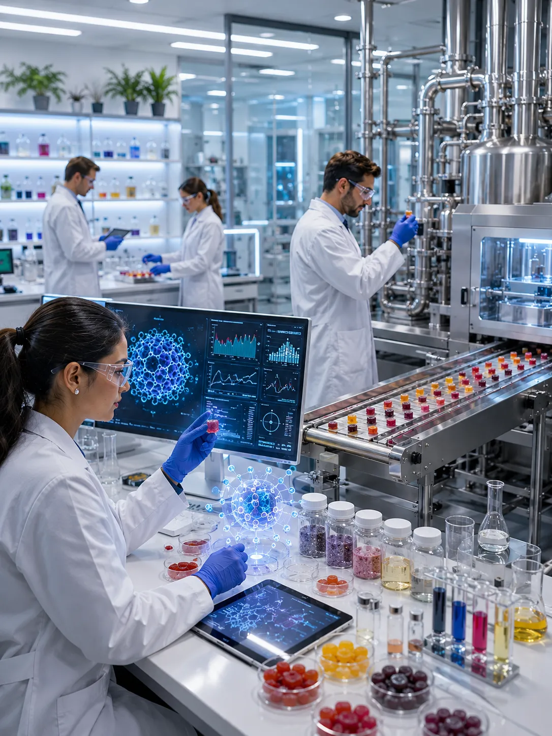 Professional illustration for The Future of Functional Gummies: AI-Driven Formulation and Next-Gen Delivery - Probiota Innovations