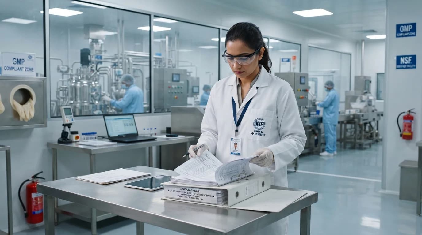 NSF 455-2 certified Indian facilities conducting QA on gummy manufacturing for the US market