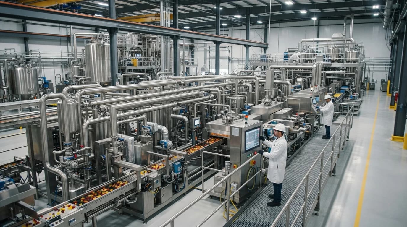 Process engineer managing scale up from pilot bench to continuous cooking starchless mogul line