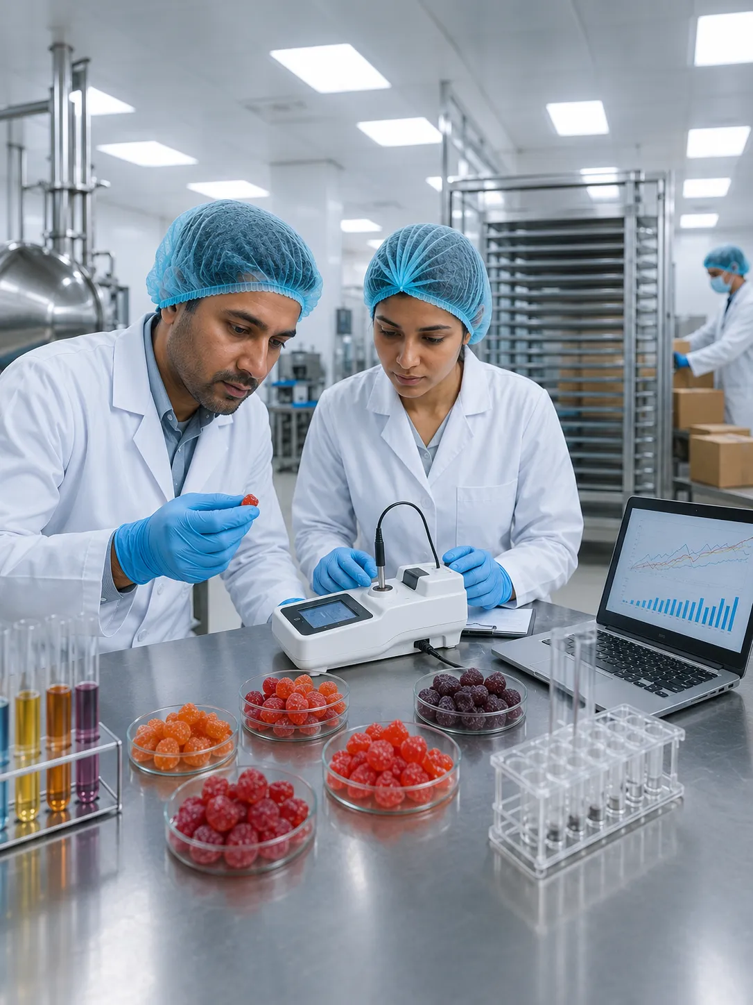 Professional illustration for Water Activity (Aw) in Gummy Manufacturing: The Invisible Stability Metric - Probiota Innovations