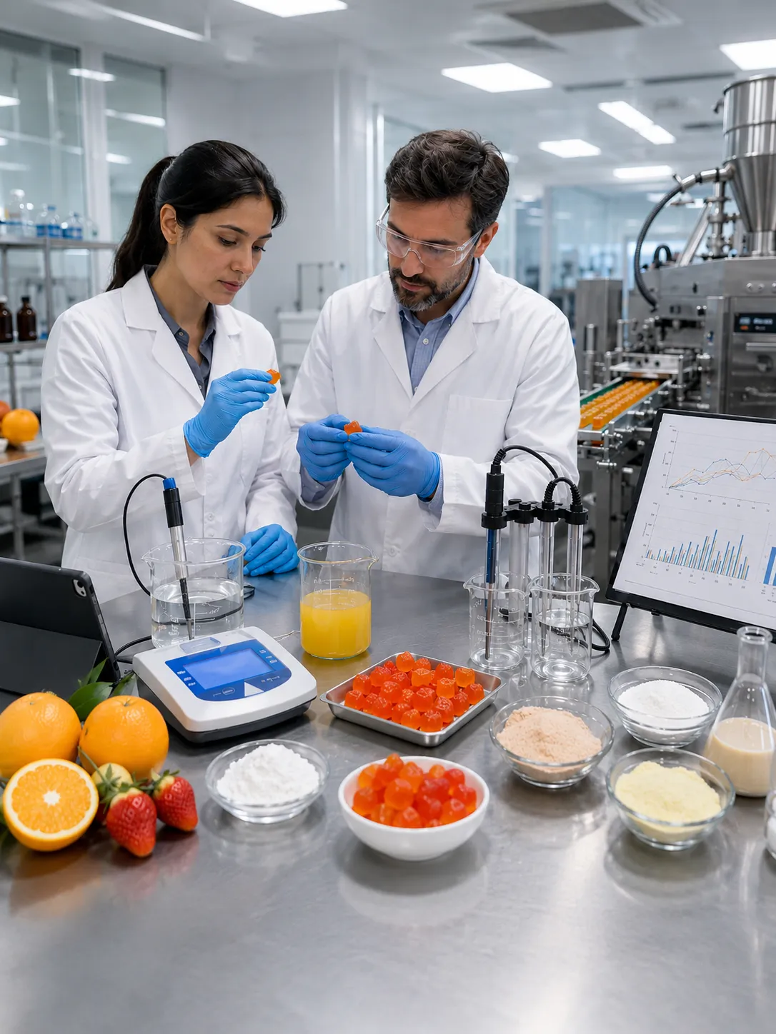 Professional illustration for Formulating Gummies with High-Dose Vitamin C: Acidity and Gel Strength - Probiota Innovations