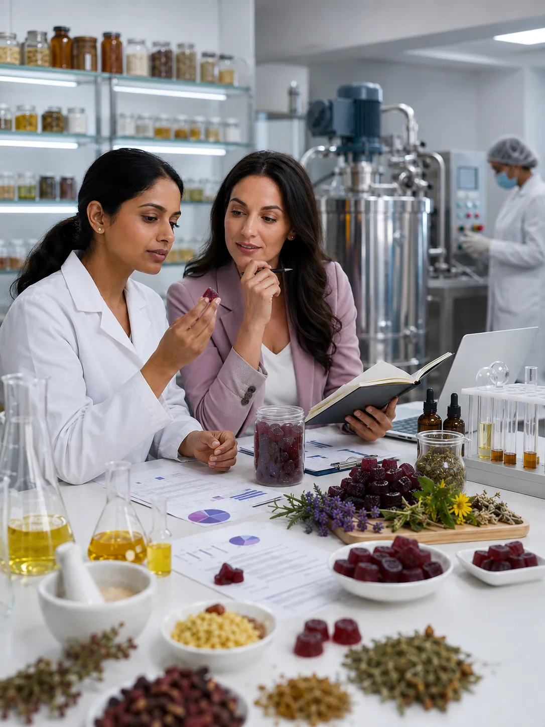 Professional illustration for Women's Wellness Gummies: Formulating for Hormonal Balance and PMS Support - Probiota Innovations