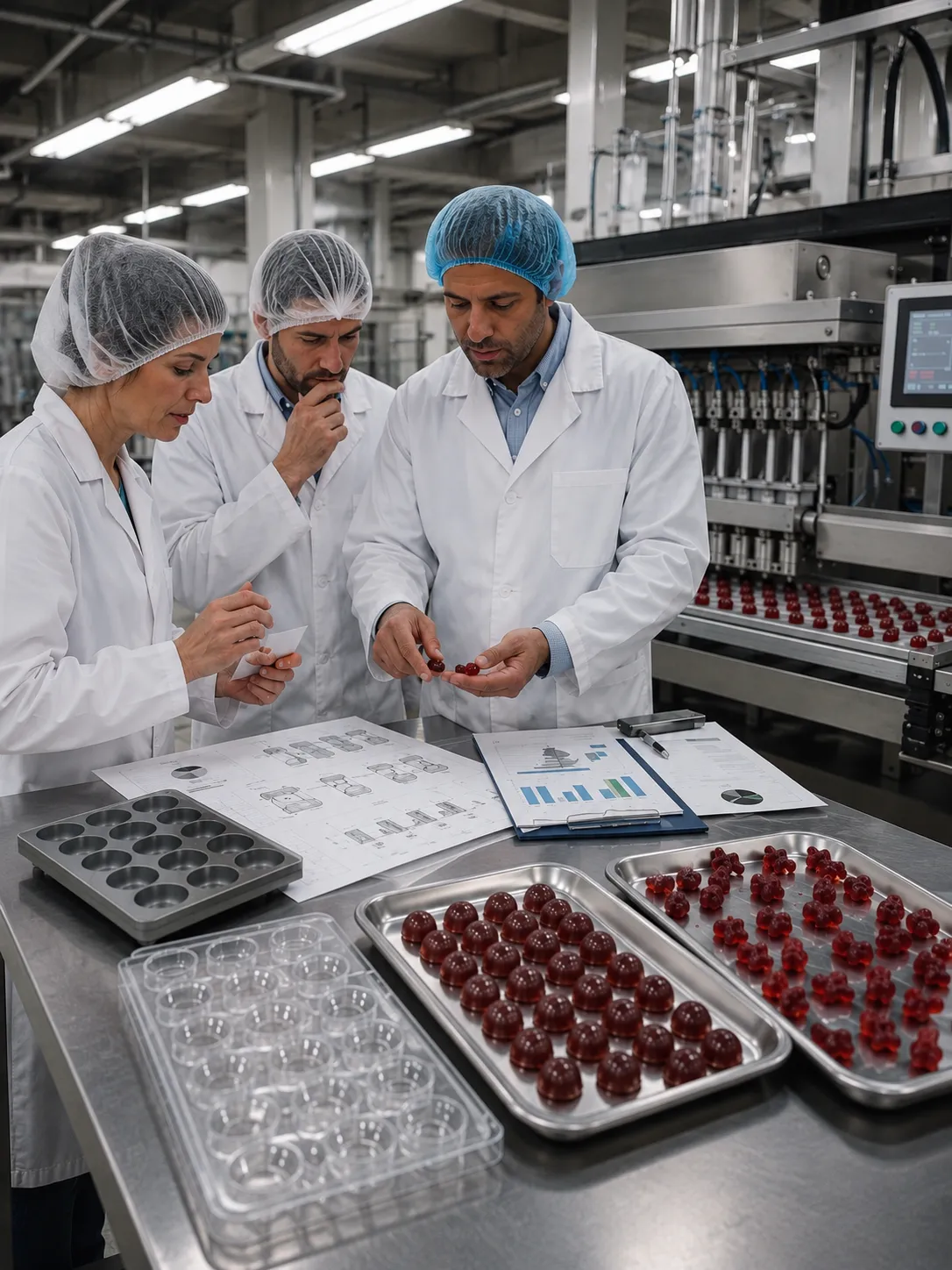 Professional illustration for The Impact of Gummy Mould Shapes on Depositing Speed and Rejection Rates - Probiota Innovations