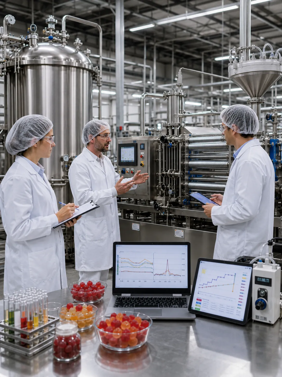 Professional illustration for Continuous vs. Batch Cooking in Commercial Gummy Manufacturing - Probiota Innovations
